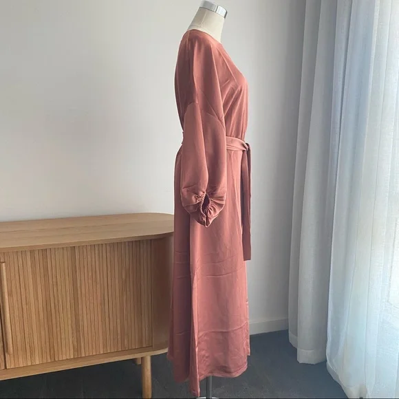 H&M | MAXI DRESS | BURNT ORANGE | SIZE 18 - Picture 3 of 13